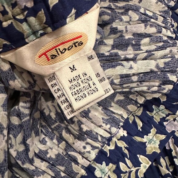 TALBOTS WOMENS LARGE BLOUSE MED SKIRT AND BLOUSE SET BLUE FLORAL - Picture 11 of 12